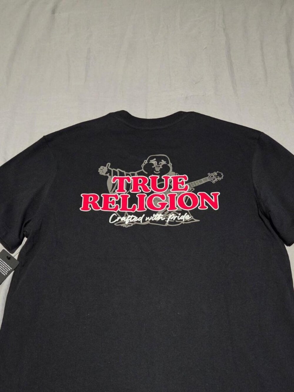 NWT True Religion Jet Black Silicone Horseshoe Logo Tee M